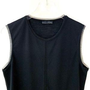 Zara Mesh Trim Black Flowy Sleeveless Top